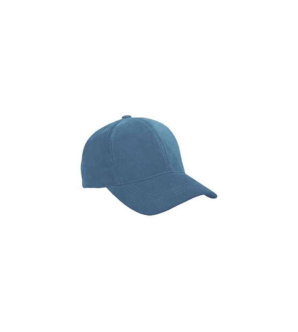 Baseball Caps Genuine Suede Leather Unisex Baseball Caps Made in USA - Slate Blue - C5129736XW1 $17.79