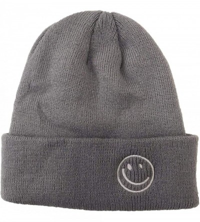 Skullies & Beanies Lil Peep Embroidered Knit Hat Stretchy Plain Beanie Cap for Men Women - Gray - CB192DND35Z $17.82