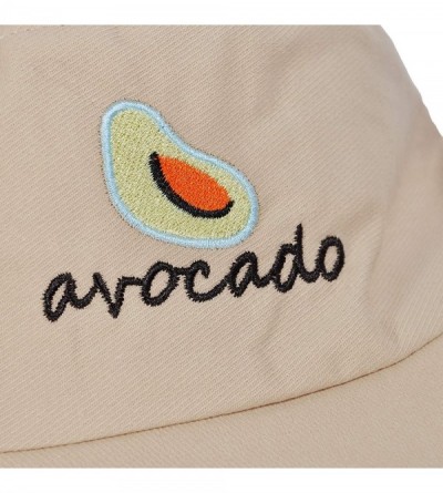 Bucket Hats Unisex Fashion Embroidered Bucket Hat Summer Fisherman Cap for Men Women - Beige Avocado - CD1983SCN9S $18.54