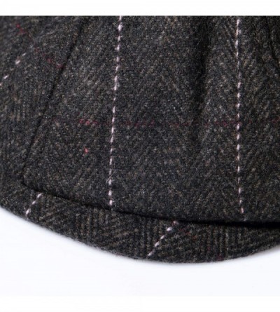 Newsboy Caps 1-2 Pack Newsboy Hats for Men Classic 8 Panel Wool Blend Applejack Gatsby Peaky Blinders Ivy Hat - B-black/Brown...