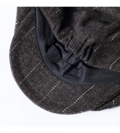 Newsboy Caps 1-2 Pack Newsboy Hats for Men Classic 8 Panel Wool Blend Applejack Gatsby Peaky Blinders Ivy Hat - B-black/Brown...