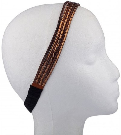Headbands Beaded Studded Amber Stretch Headband - C4127M2YHQX $11.05