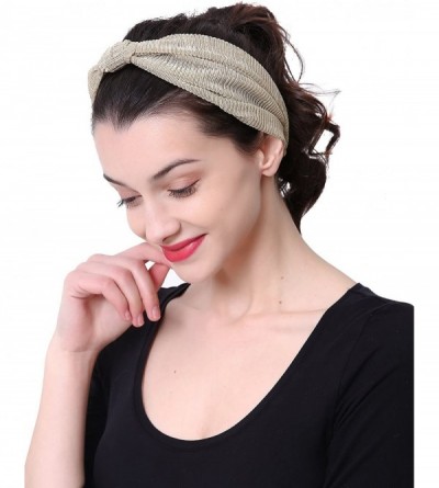 Headbands 3 Pack Fashion Headband for women Adjustable Stretchy Boho Criss Cross Vintage Hairband - White - CE18C34DR87 $9.13