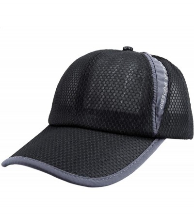 Baseball Caps Sport Sun Hat- Adjustable Baseball Cap Dry Quick Weightlight Mesh Hats - 021-black - C5182IIU9QO $9.64