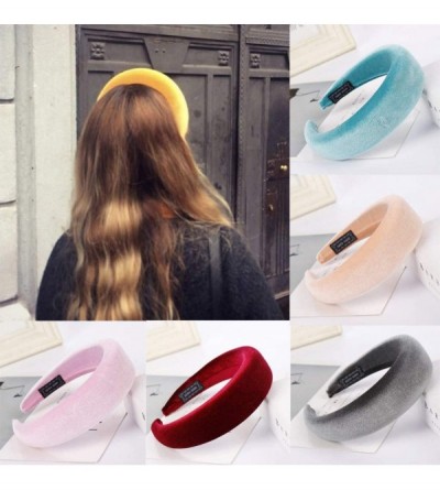 Headbands Solid Fashion Hairband Women's Girls' Sponge Velvet Candy Color Sweet Headband Hair Head Hoop - Blue - CY18S8XS5L5 ...