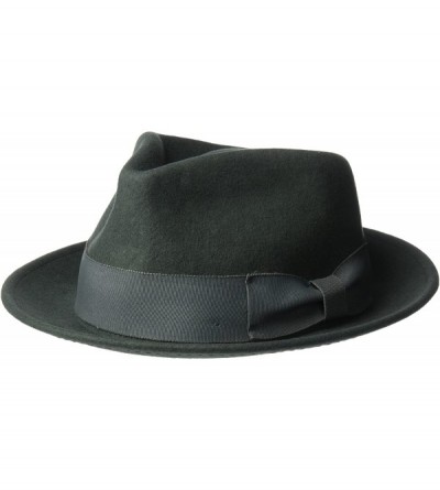 Fedoras Men's 100% Wool Felt Gentleman with Contrasting Grosgrain Band - Charcoal - CO17YQR82N4 $78.60