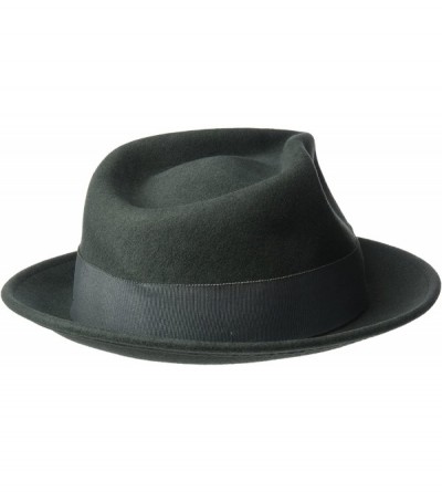 Fedoras Men's 100% Wool Felt Gentleman with Contrasting Grosgrain Band - Charcoal - CO17YQR82N4 $28.26
