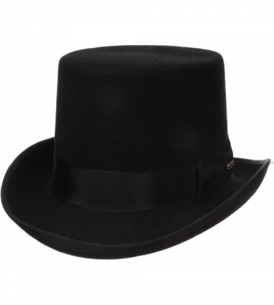 Fedoras Men's Wool Felt Topper Hat - Black - CY112HBE2SN $113.43
