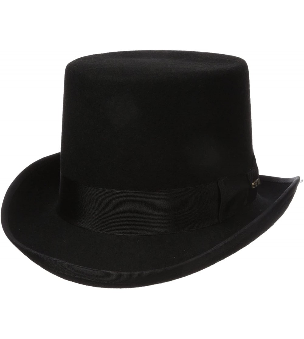 Fedoras Men's Wool Felt Topper Hat - Black - CY112HBE2SN $42.06