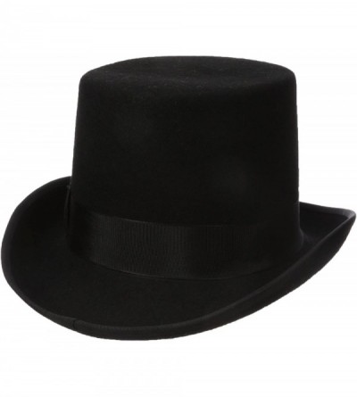 Fedoras Men's Wool Felt Topper Hat - Black - CY112HBE2SN $42.06