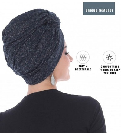 Headbands Turban Headwraps for Women with African Knot & Woven Lurex Thread for Extra Glimmer and Comfort for Cancer - C0193T...