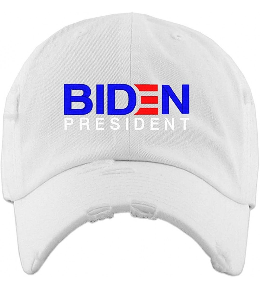 Baseball Caps President Election Embroidered Adjustable Distressed - White - CG1986HMZ7K $14.15