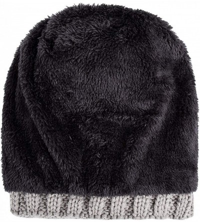 Skullies & Beanies Womens Winter Thick Cable Knit Beanie Faux Fur Pom Hat Fleece Lined Skull Cap - 8 - CR18LSTSCEY $11.06