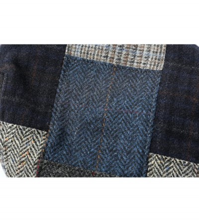 Newsboy Caps Tweed Newsboy Cap Blue & Grey Patchwork As Seen in Image Made in Ireland - C21267Z503P $56.56