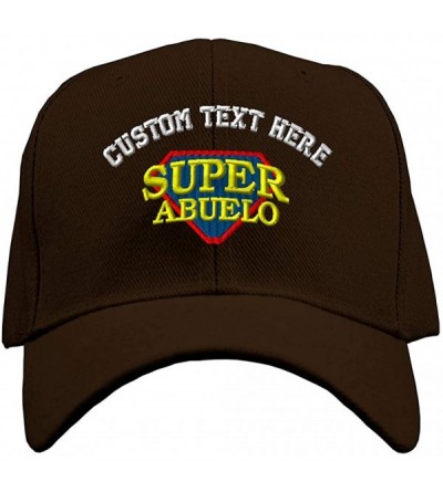 Baseball Caps Custom Baseball Cap Super Abuelo Spanish Embroidery Dad Hats for Men & Women 1 Size - Brown - CZ18XAR87GM $23.28