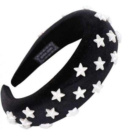 Headbands Women Hairband Cute Sponge Velvet Star Headband Hair Accessories Hair Head Hoop - Black - CR18U74RXDK $11.57
