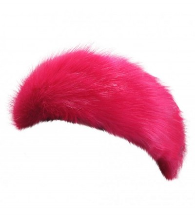 Cold Weather Headbands Women's Faux Fur Headband Winter Earwarmer Earmuff with Stretch-Rose Red - Rose Red - CE18L69DQ8Q $14.53