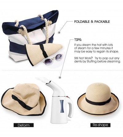 Sun Hats Packable UPF Straw Sunhat Women Summer Beach Wide Brim Fedora Travel Hat 54-59CM - 69087_beige (2pcs) - CZ18R346ORM ...