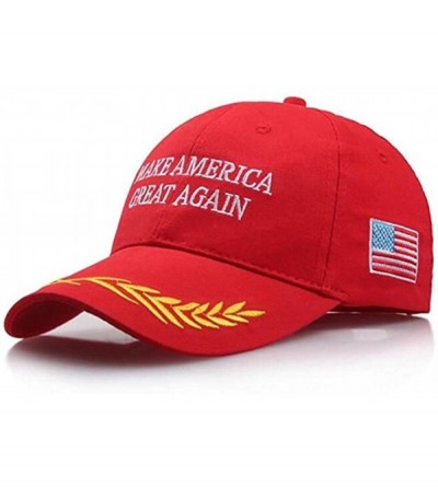 Skullies & Beanies Make America Great Again - Donald Trump Campaign Cap Hat with US Flag - Olive Red - CQ18DALG3YW $11.43