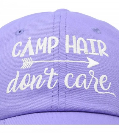 Baseball Caps Camp Hair Don't Care Hat Dad Cap 100% Cotton Lightweight - Lavender - CM18SC98AC0 $11.30