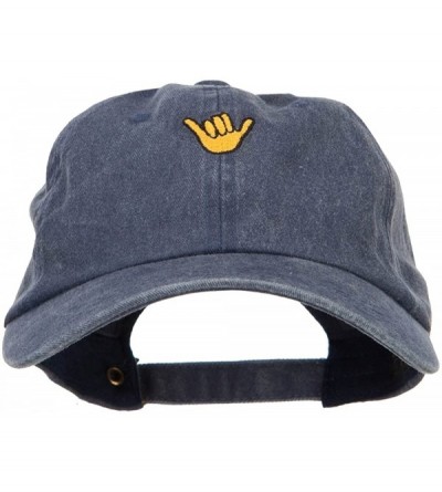 Baseball Caps Mini Hang Loose Embroidered Unstructured Cap - Navy - CC1858XYSDM $20.87