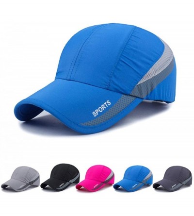 Baseball Caps Quick Drying Sport Baseball Cap Unisex Lightweight Running Hat Outdoor Mesh UV Protection Sun Hat - 1-blue - CD...