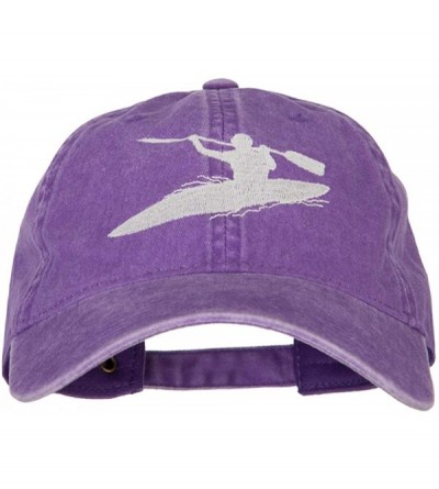 Baseball Caps Sports Kayak Embroidered Washed Dyed Cap - Purple - CH18A8CKH83 $43.94