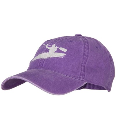 Baseball Caps Sports Kayak Embroidered Washed Dyed Cap - Purple - CH18A8CKH83 $27.75