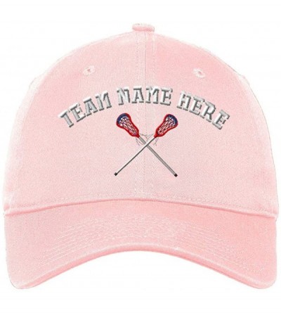 Baseball Caps Custom Low Profile Soft Hat Lacrosse Sports D Embroidery Team Name Cotton - Soft Pink - CU18QWLNAZS $15.80