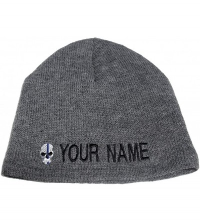 Skullies & Beanies Custom Military Embroidered Knit Fleece Lined Beanie Caps. Made in The USA!! Same Day Ship! - Grey - CV12M...