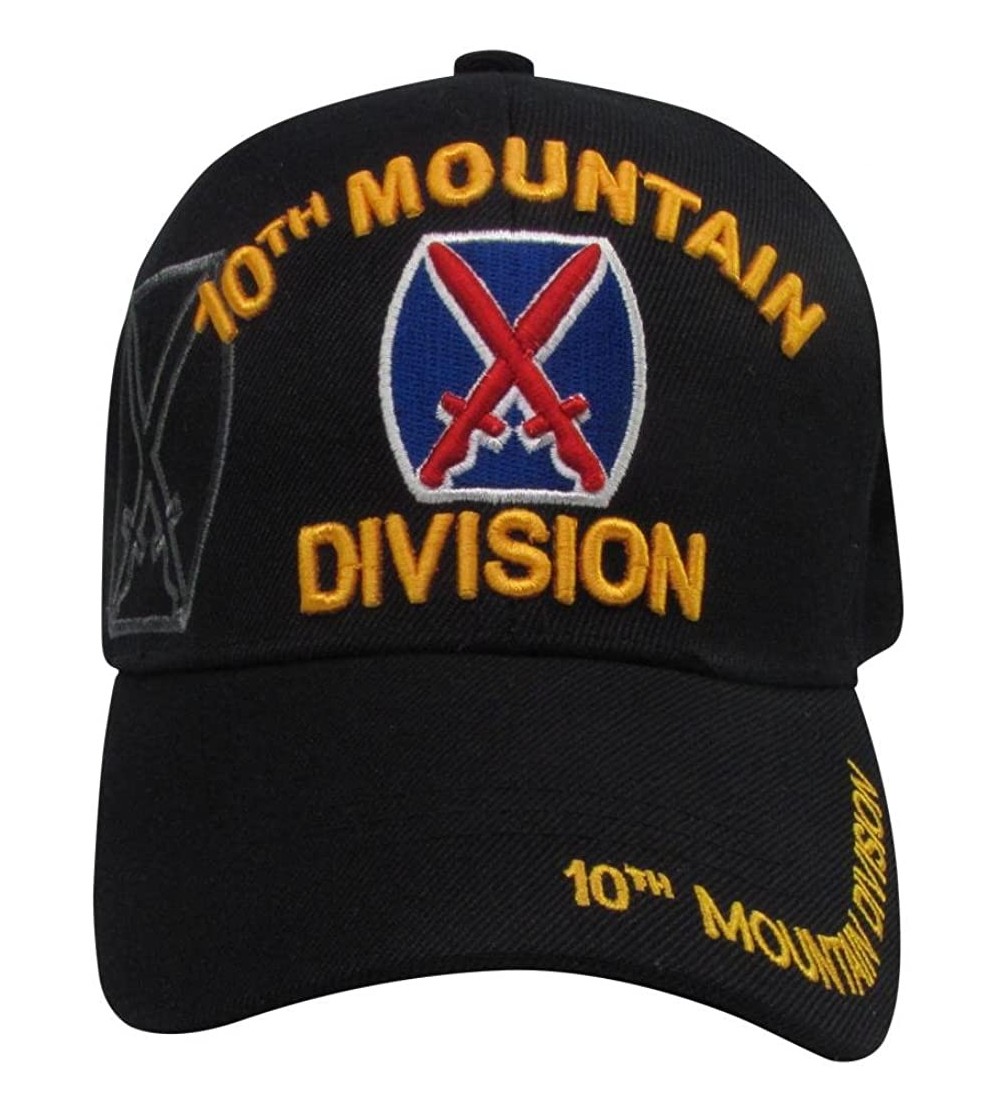 Baseball Caps US Warriors Men's U.S. Army 10th Mountain Division Baseball Hat One Size Black - C111K2O4GFL $19.66