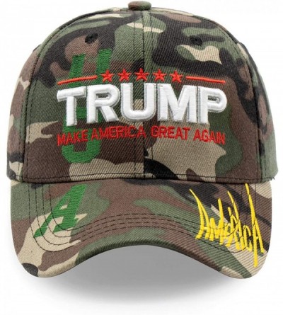 Baseball Caps Make America Great Again Trump Slogan USA Flag Cap 3D Signature Adjustable Baseball Hat - Camo - CG18WN62WS7 $2...