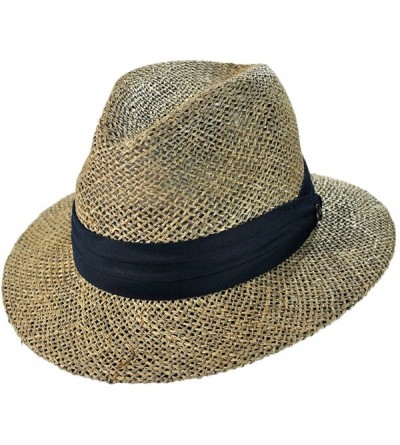 Fedoras Hats Seagrass Safari Fedora Hat - Seagrass - CQ11JQR2AGV $29.51