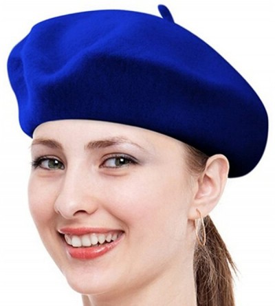 Berets Classic Lady Women Warm Wool Blend French Artist Beret Beanie Winter Hat Ski Cap - Blue - CJ18MDM09X8 $8.25