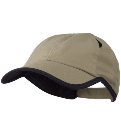 Baseball Caps Microfiber Casual Cap With Moisture Sweatband - Black White OSFM - Khaki Navy - CJ11C0N7F4V $10.07