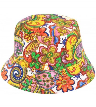 Bucket Hats Reversible Cotton Bucket Hat Multicolored Fisherman Cap Packable Sun Hat - 27 - CZ18WE6SGE6 $8.31