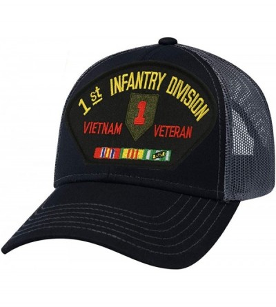 Baseball Caps 1st Infantry Division Vietnam Veteran Mesh Cap Black - CE18REW78Y4 $19.55