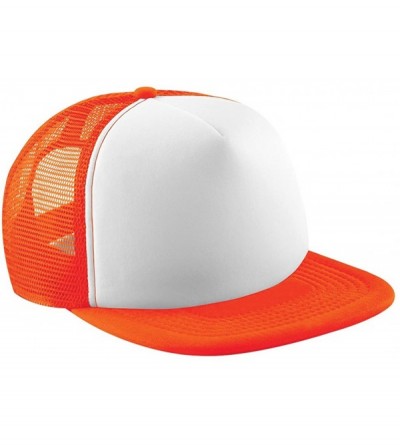 Baseball Caps Vintage Plain Snap-Back Trucker Cap - Orange/White - CP11E5OBMBP $11.20