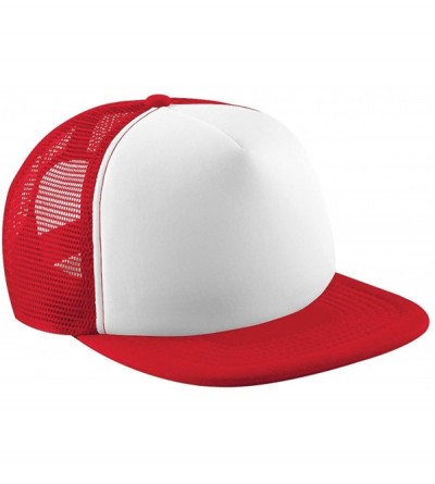 Baseball Caps Vintage Plain Snap-Back Trucker Cap - Orange/White - CP11E5OBMBP $11.20