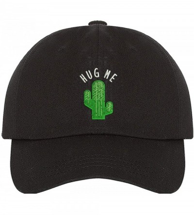 Baseball Caps Hug Me Cactus Baseball Cap - Funny Dad Hat Unisex - Black - CH18SXMH0DD $13.80