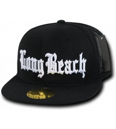 Baseball Caps Old English City Long Beach Snapbacks- Black - CE11M64FSBL $9.66