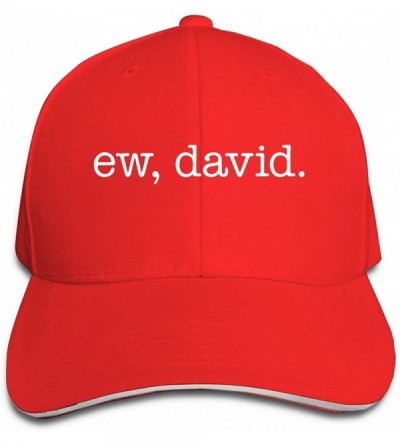 Baseball Caps Classic Ew- David Baseball Cap Adjustable Peaked Sandwich Hats - Red - CW18R7X3DXQ $20.33