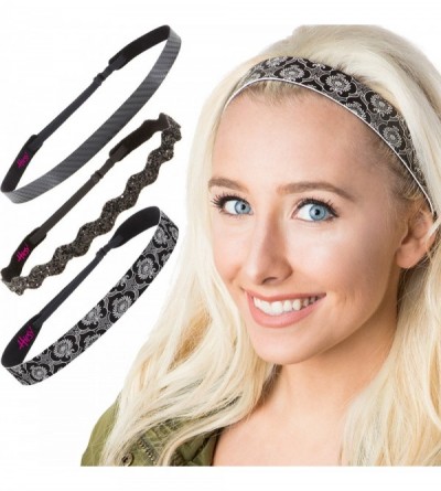 Headbands Cute Fashion Adjustable No Slip Hairband Headbands for Women Girls & Teens (Running Black Headband 3pk) - CA11FKMX2...