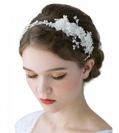 Headbands Flower Bridal Headbands Ivory-Wedding Headpieces Hair Bands Jewelry Hair Accessories for Women Brides - CP1820D8Q5A...