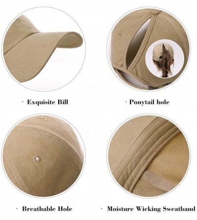 Baseball Caps 100% Cotton Ponytail Unconstructed Washed Dad Hat Messy High Bun Ponycaps Plain Baseball Cap - Burgendy00700 - ...