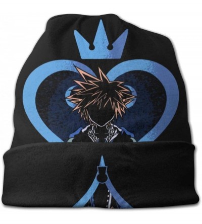 Skullies & Beanies Kingdom Hearts Logo Mens Winter Hat Warm Comfortable Soft Knit Beanie Hats - CE1928X8EE6 $19.87