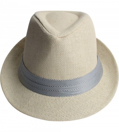Fedoras Fedora Hats for Men & Women Tribly Short Brim Summer Paper - 10 - Beige - CW18W4AN033 $8.52