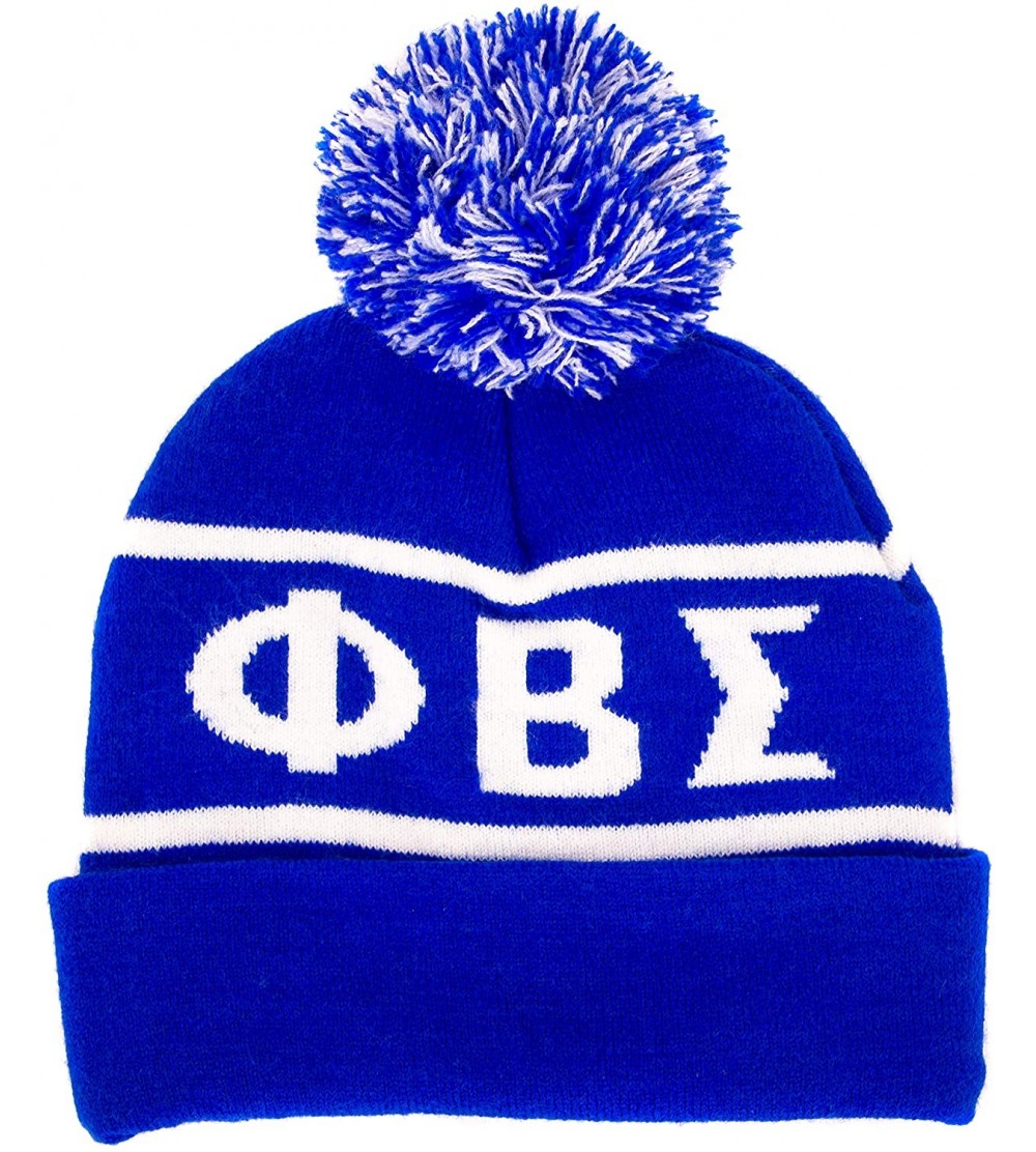 Skullies & Beanies Phi Beta Sigma Letter Beanie Hat Greek Cold Weather Winter - CN18D9RKLGX $18.50