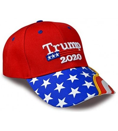Baseball Caps Donald Trump 2020 Keep America Great Cap Adjustable Baseball Hat with USA Flag - Breathable Eyelets - Flag Red ...