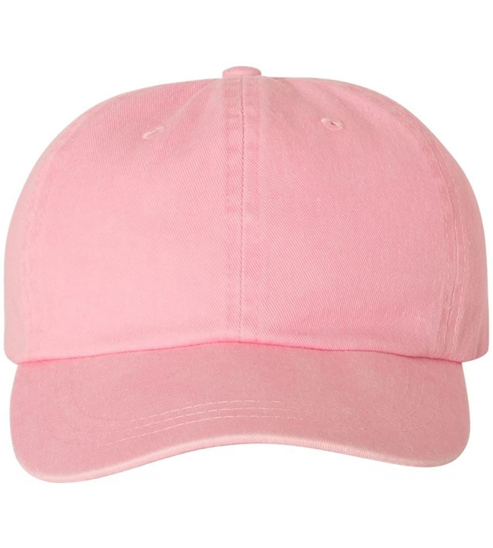 Baseball Caps Pigment Dyed Cotton Twill Cap - Light Pink - CA1889EM4U3 $10.70